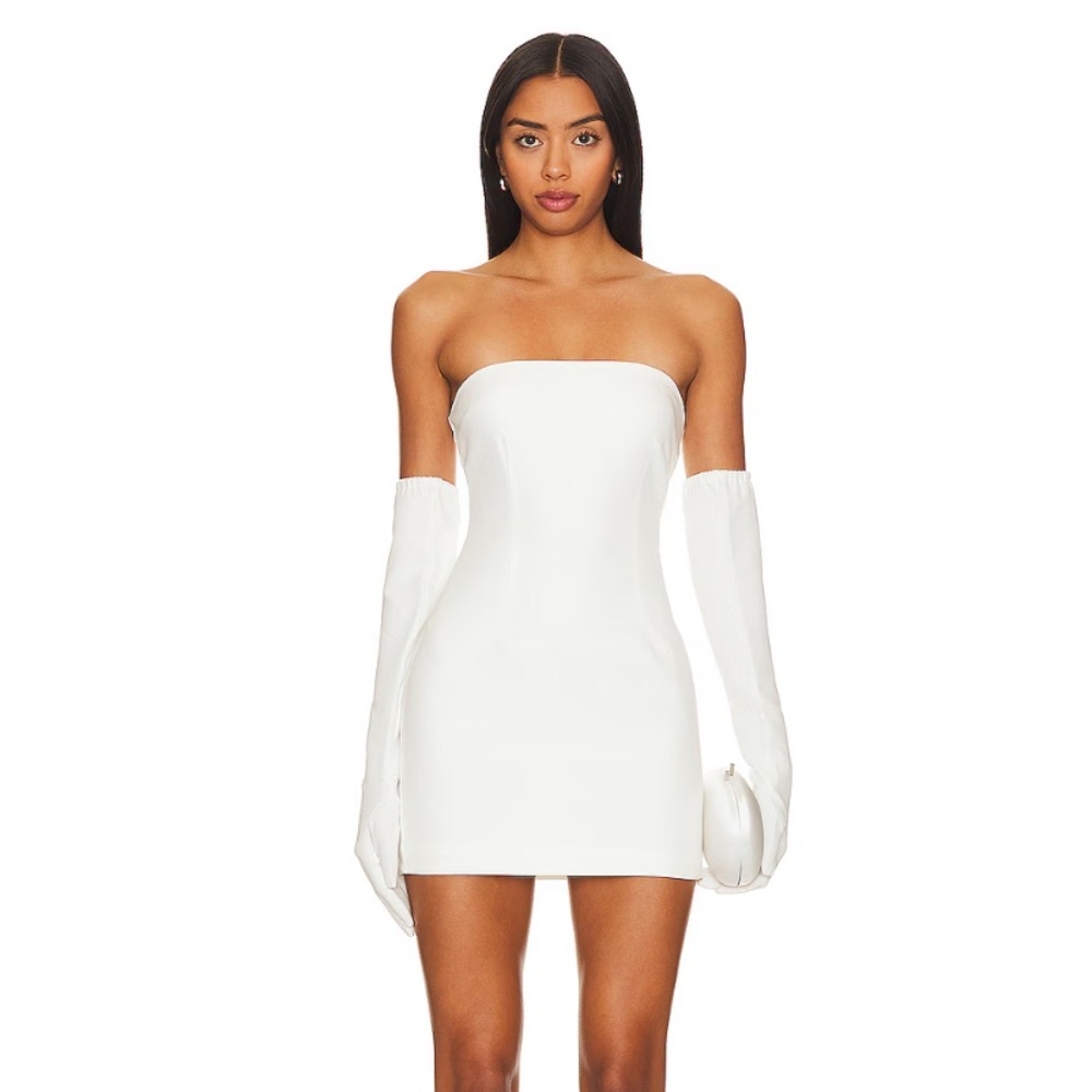Superdown Ivory Strapless Mini Dress